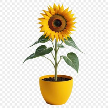 A high-resolution sunflower with a clear background, suitable for commercial or personal use.