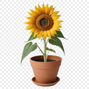 A high-resolution sunflower image with a clear background, suitable for sublimation and printing.