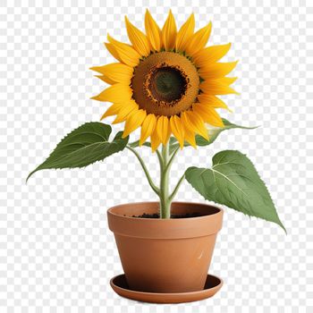 A single, large sunflower in full bloom with a clear background.