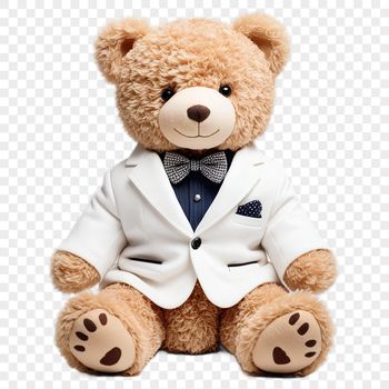 A high-resolution transparent PNG image of a cuddly teddy bear suitable for commercial use.