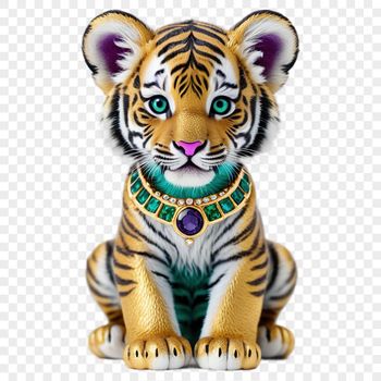 A close-up image of a tiger's face with clear details, suitable for high-resolution prints or digital designs.