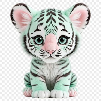 A high resolution transparent image of a tiger in clear background.
