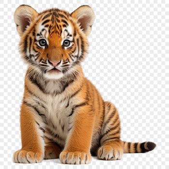 A close-up view of a tiger's face, showcasing its distinctive stripes in high resolution.