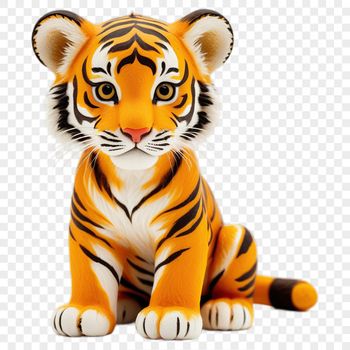 Large transparent PNG image of a majestic tiger with clear background.