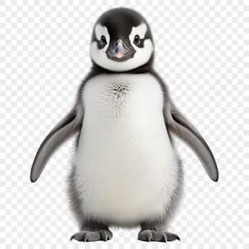 A small penguin chick perched on a rocky shore, ready to waddle into its new home.