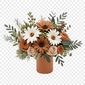 A high-resolution PNG image of a colorful bouquet with transparent background.