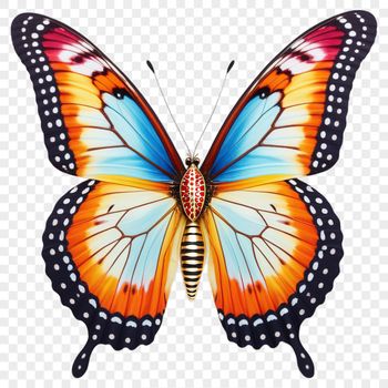 A colorful butterfly with intricate details on its wings, suitable for commercial and personal use in various designs.