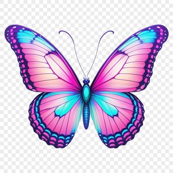 A high-resolution image of a colorful butterfly with transparent background suitable for commercial or personal use.