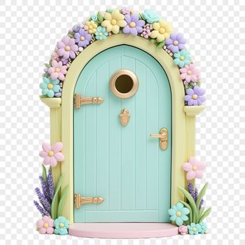 PNG clipart illustration of a miniature wooden door, perfect for creative projects.