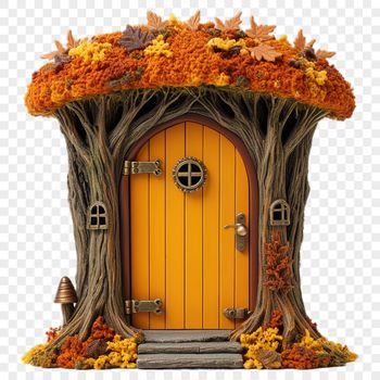 A transparent PNG image of a fairy door with a clear background, suitable for sublimation printing.