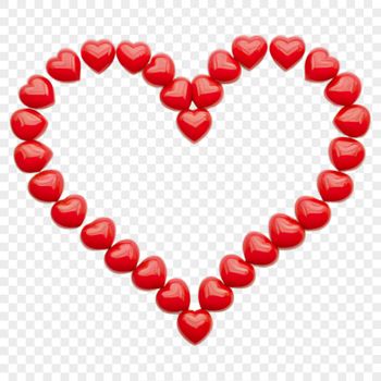 A high-resolution transparent PNG image of a stylized love heart, ideal for print and digital use.