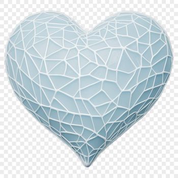 A high-resolution transparent PNG image of a stylized love heart.