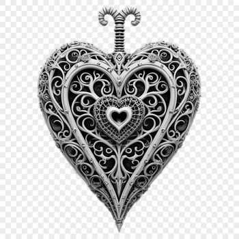 A transparent heart icon with a clear background.