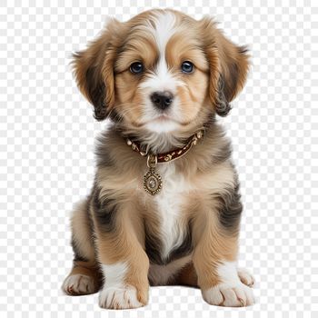 A transparent PNG image of a playful puppy with a clear background.