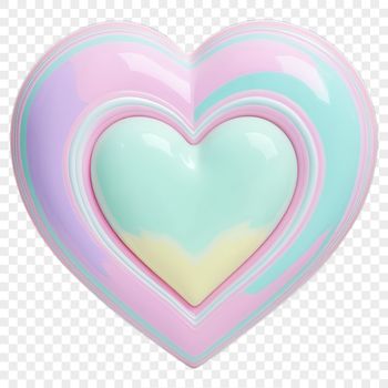 A large, high-resolution PNG image of a transparent love heart with a clear background.
