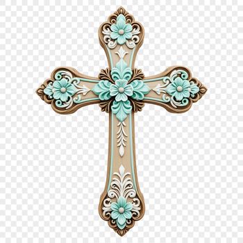 A transparent high-resolution image of a simple crucifix with a clear background.