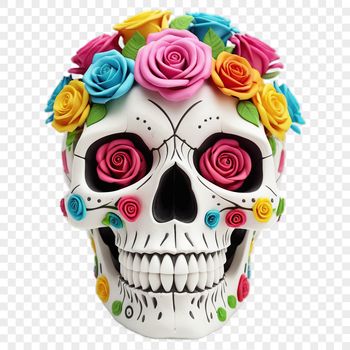 A simple transparent skull graphic with a clear background.