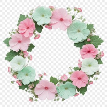 A floral wreath created with high-resolution flowers, suitable for commercial or personal use.