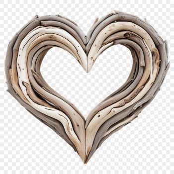 A transparent PNG image of a stylized love heart on a clear background.