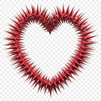 A clear background vector illustration of a love heart in various colors and shapes.