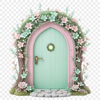 A high-resolution, clear background illustration of a miniature fairy entrance, ideal for DIY projects and creative use.