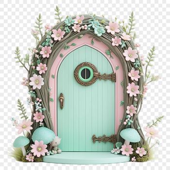 An illustration of a miniature entrance for fairies, depicted in a high resolution PNG format.