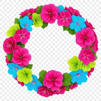 A clear and detailed flower wreath design suitable for commercial or personal use, available as a large PNG file.