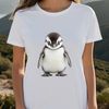 Charming Baby Penguin Silhouette A young penguin stands on a clear background, shown in high resolution PNG format.