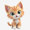 A high-resolution image of a cute cat sitting on a clear background.