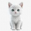 Playful Whiskered Friend Image A high-resolution transparent image of a cute kitten with a clear background.