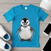 Adorable Penguin Silhouette on Clear Background A cute, young penguin stands on the ice with a clear background, suitable for sublimation and high-resolution printing.