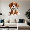 A colorful, transparent image of a cute puppy with a clear background.