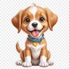 Happy Puppy Illustration A colorful illustration of a happy puppy in a large transparent PNG format suitable for commercial use or DIY projects.