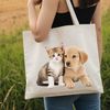 High-Res Animal Companion Artwork An illustration of a small dog and cat side by side with a clear, high-resolution design suitable for various applications.