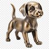 Colorful Canine Companion PNG A small puppy sitting on a colored background with a clear outline.