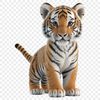 A high resolution transparent PNG image of a majestic tiger in a clear background.