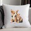 Cute Puppy Kitten Combo A playful puppy and kitten standing together on a transparent background.