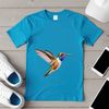 Hummingbird Silhouette on Clear Background A clear and transparent image of a hummingbird in flight.