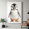 Cute Penguin Chick on a Rock A small, fluffy penguin chick standing on a rock, depicted in high resolution PNG format.