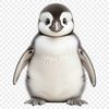 Penguin Chick Silhouette A small, fluffy penguin chick with a beak and flippers, suitable for download.
