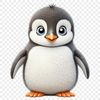 Cute Penguin in PNG Format A high-resolution image of a small penguin in transparent PNG format.
