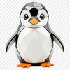 A close-up illustration of a baby penguin with a clear background, suitable for sublimation printing.