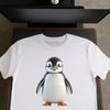 Cute Penguin Silhouette Image A small, adorable penguin standing on the ice, suitable for commercial or personal use in designs.