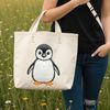 Adorable Baby Penguin Standing on Snowy Ground A small, fluffy penguin chick standing on snow, depicted in high-resolution transparent PNG format.