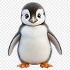 Cute Penguin Chick in Profile A small, adorable penguin chick standing on its feet with fluffy feathers.