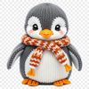 A close-up image of a young penguin with a clear transparent background.