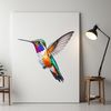 Colorful Bird Graphic Design A large, clear-background PNG graphic featuring a colorful hummingbird illustration.