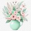 A high-resolution transparent PNG image of a colorful flower arrangement.