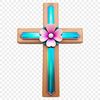 Floral Cross Symbol A religious symbol featuring a simple floral cross design in a high-quality digital format, suitable for commercial use.