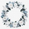Intricate Flower Garland Design A floral wreath with intricate details and clear background.